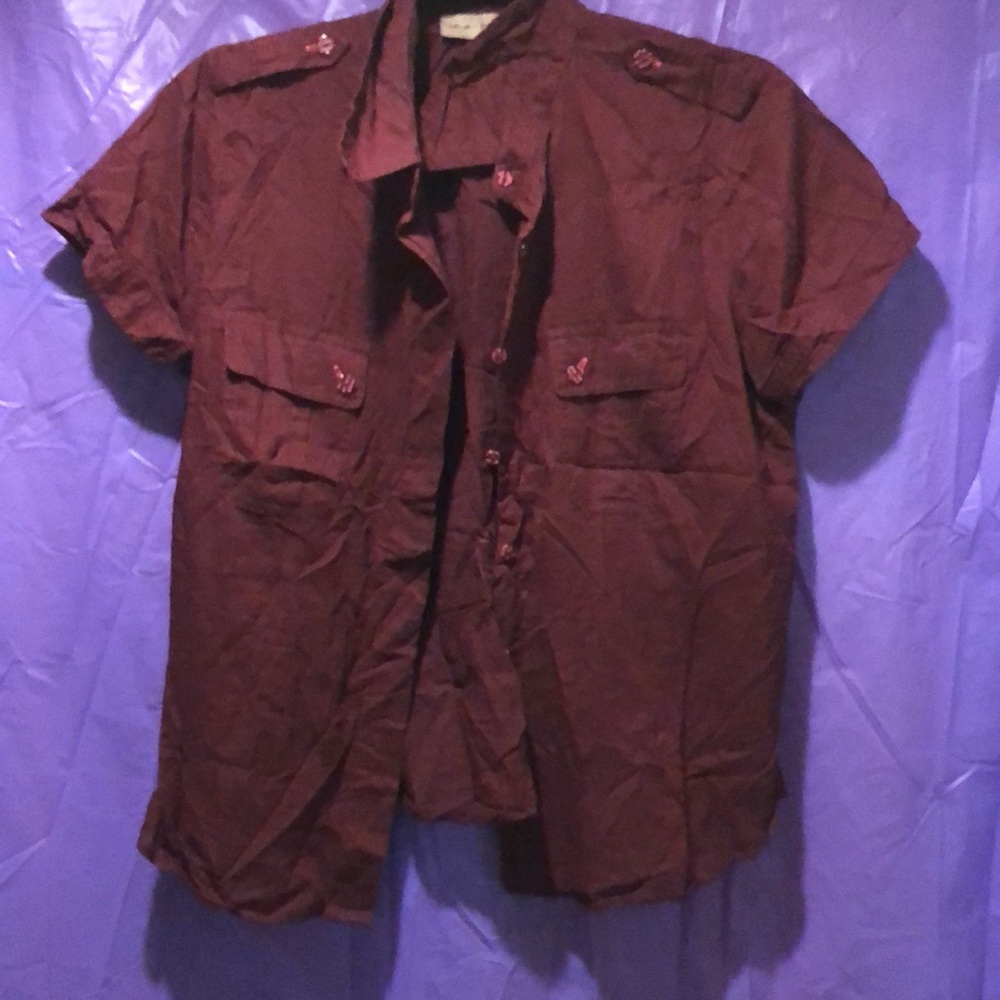 Burgundy wine colored Camp shirt